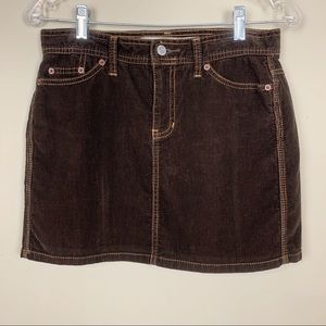 Y2K Cords Mini Skirt GAP Jeans | Brown Corduroy